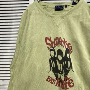 AFCQ 1スタ 黄緑 バンド スウェット 少年ナイフ shonen knife ガールズ 90s 00s ビンテージ アメリカ 古着 卸 仕入れ