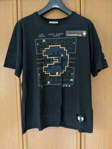 パックマン　半袖Tシャツ　XLサイズ 黒色　ブラック　レトロゲーム　バンダイ　即決　BANDAI