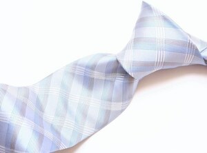 * Calvin * Klein * refreshing . stylish light blue. check pattern necktie * new goods *Calvin Klein