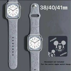 Apple Watch バンド　ディズニー　ミッキー　38/40/41㎜　アップルウォッチ　ベルト　グレー