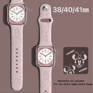 Apple Watch バンド　ディズニー　ミニー　38/40/41㎜　アップルウォッチ　ベルト　ピンク