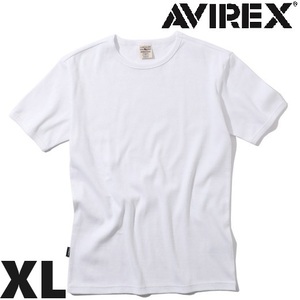 AVIREX 半袖 クルーネック Tシャツ XL ホワイト / アヴィレックス WHITE 白 アビレックス 新品 DAILY RIB S/S リブ 丸首 デイリーウェア