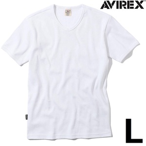 AVIREX 半袖 VネックTシャツ L ホワイト / アヴィレックス WHITE 白 アビレックス 新品　デイリー