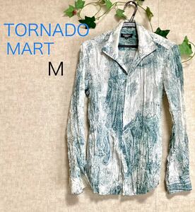 TORNADO MART トルネードマート　長袖シャツ　シワ加工　総柄　Mサイズ