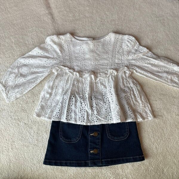 ZARA BABY ホワイトレース トップス 86