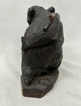 【慈光】263　木彫熊　熊　くま　彫刻　鮭背負い　木彫り熊　アイヌ北海道民芸品　_画像5