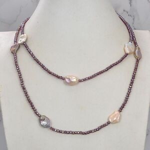  &lt;new&gt; Purple Freshwater Keshi Pearl Pearl Crystal ок.