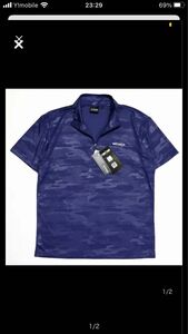  Kaepa GOLF 新品 メンズ DRY UV ハーフジップ 半袖 ポロシャツ カモ [KPC22132S-61-LL]