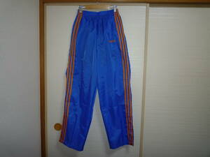  Adidas silver tag nylon pants blue × orange L size 
