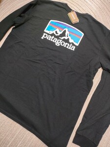 新品 未使用 patagonia パタゴニア バックロゴ ロンＴ M ブラック 黒 長袖 Tシャツ 現行モデル メンズ 