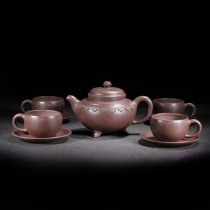極上珍品 宜興紫砂壺 朱泥 紫泥 如意套壺 急須 煎茶道具 中国古美術 古美味 蔵出