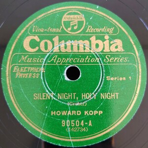 【SP盤レコード/ヒビ欠有】SILENT NIGHT,HOLY NIGHT-サイレント・ナイト・ホーリー・ナイトHOWARD KOPP/MINUE IN G MAJOR-JOSEPH SZIGETI