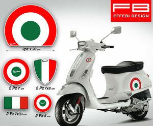 カスタム グラフィック ステッカー 車体用 / ピアジオ ベスパ Vespa プリマベーラ スプリント GTS PX ET / イタリア フラグ デカールキット