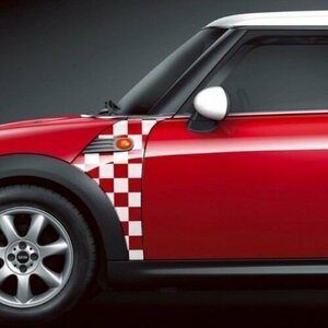 グラフィック デカール ステッカー 車体用 / BMW Mini ミニ クーパー R55 R56 R57 / Aパネル チェッカーフラッグ デカール