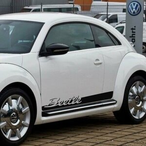 グラフィック デカール ステッカー 車体用 / VW フォルクスワーゲン ビートル 2011- / オリジナル ストライプ ポルシェ スクリプト