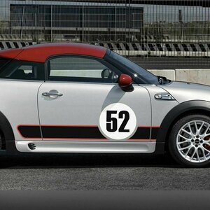 グラフィック デカール ステッカー 車体用 / BMW Mini ミニ クーパー R55 R56 R57 / サイド ストライプ トラックデイGPスタイル