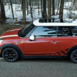 グラフィック デカール ステッカー 車体用 / BMW Mini ミニ クーパー 2ドア F56 2014-2018 / チェッカーフラッグ ストライプ