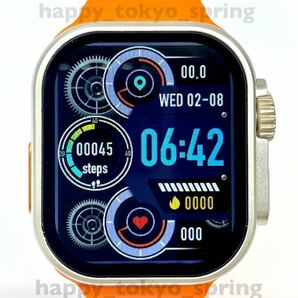 新品 Apple Watch Ultra2 代替品 2.19インチ 大画面 S9 スマートウォッチ 通話 音楽 多機能 健康 スポーツ 防水 血中酸素 android 血圧の画像2