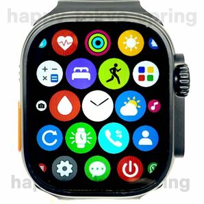 新品 Watch9 Pro Max 大画面 バンド7種類 スマートウォッチ 通話 音楽 多機能 健康 血中酸素 血圧 Apple Watch9 代替品.の画像2