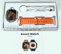新品 Apple Watch Ultra2 代替品 2.19インチ 大画面 S9 スマートウォッチ 通話 音楽 多機能 健康 スポーツ 防水 血中酸素 android 血圧 _画像4