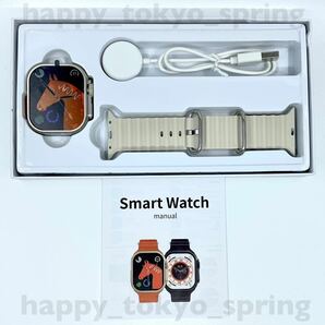 新品 Apple Watch Ultra2 代替品 2.19インチ 大画面 S9 スマートウォッチ 通話 音楽 多機能 健康 スポーツ 防水 血中酸素 android 血圧 の画像4