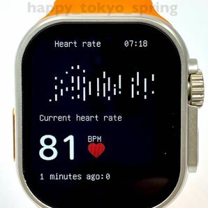 新品 Apple Watch Ultra2 代替品 2.19インチ 大画面 S9 スマートウォッチ 通話 音楽 多機能 健康 スポーツ 防水 血中酸素 android 血圧の画像7