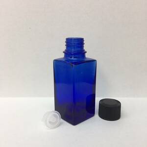 ★送料込み★ 新品 角形 遮光瓶 ドロッパー コバルト 容器 30ml アロマ エッセンシャルオイル（精油） キャリアオイル コスメ 保存 詰替