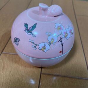 陶器製 小物入れ インテリア　ピンク　和柄　小鳥　桜
