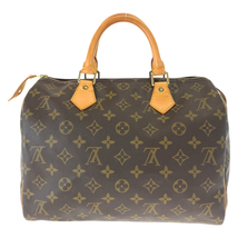 美品 LOUIS VUITTON ルイヴィトン モノグラム スピーディ30 ブラウン 茶 ゴールド金具 PVC M41526 ボストンバッグ レディース 405498_画像3