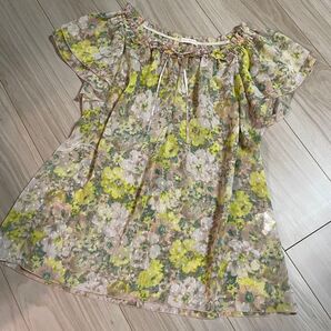 レストローズ チュニック シースルー 2 半袖 フリル ブラウス