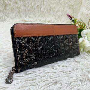 入手困難 ゴヤール GOYARD 長財布 ロングウォレット マティニョン ラウンドファスナー PVC レザー ヘリンボーン ユニセックス