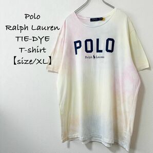 美品★Polo Ralph Lauren/ポロ ラルフローレン★Tie-Dye/タイダイ×ネイビー/紺★半袖Tシャツ★XL