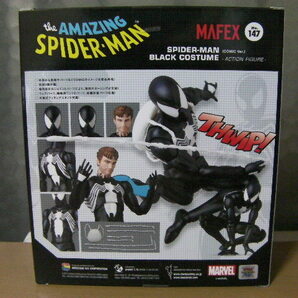 正規品 新品未開封 マフェックス スパイダーマン ブラックコスチューム MEDICOMTOY MAFEX No.147 Spider-Man BLACK COSTUMECOMIC Ver. の画像2