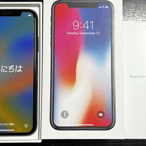 中古品 iPhone X 256GB Space gray スペースグレイ SIMフリー SIMロックなし MQC12J/A AUの画像1