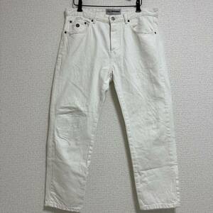 ZARA×RHUIGIW32ザラ×ルイージ ダメージ加工デニムパンツ アンクル丈 クロップドパンツ ホワイトジーンズ