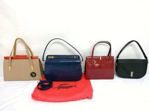 【USED品】エキゾチックレザー バッグ 計4点セット/Creations D.P./オーストリッチ/クロコダイル/シャークレザー/リザード/10-05AK040101