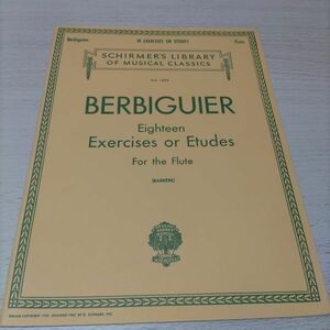 楽譜　フルート　ベルビギエ　18の練習曲集　棚EnA2