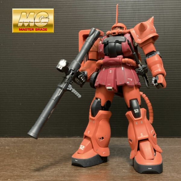 jnガンプラ塗装済み完成品ジャンク 機動戦士ガンダム MG 1/100 シャア専用ザクF2型 バンダイ プラモデル