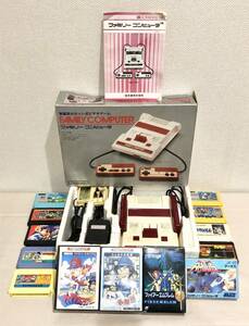 4-26【現状品】任天堂/NINTENDO ファミリーコンピューター ファミコン本体 ソフト13本 スーパーマリオ からくり道場 ドラクエ他