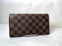 567 美品　1円 LOUIS VUITTON ルイヴィトン N61734 ダミエ ポルトフォイユサラ 二つ折り 長財布 ウォレット レディース ブラウン系 _画像2