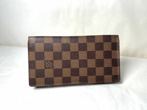 585 美品1円 LOUIS VUITTON ルイヴィトン N61823 ダミエ ポルトバルール カルトクレディ 二つ折り 長財布 ウォレット