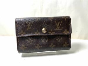 586 美品 1円 LOUIS VUITTON ルイヴィトン M60047 モノグラム ポルトフォイユ アレクサンドラ 三つ折り 財布 ウォレット ブラウン系