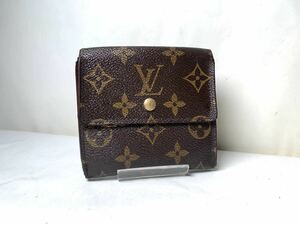 590 1円 LOUIS VUITTON ルイヴィトン モノグラム wホック 三つ折り ポルト カルト クレディ 小銭入れ ウォレット 財布