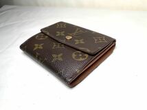 648 1円 LOUIS VUITTON ルイヴィトン モノグラム wホック 三つ折り ポルト カルト クレディ 小銭入れ ウォレット 財布_画像3