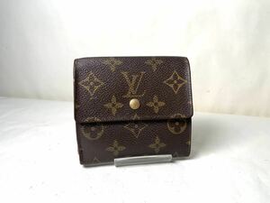 649 1円 LOUIS VUITTON ルイヴィトン モノグラム wホック 三つ折り ポルト カルト クレディ 小銭入れ ウォレット 財布