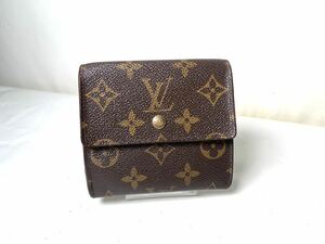 663 1円 LOUIS VUITTON ルイヴィトン モノグラム wホック 三つ折り ポルト カルト クレディ 小銭入れ ウォレット 財布