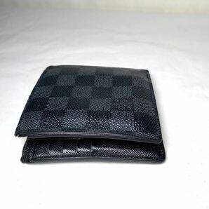 593 1円 ■ LOUIS VUITTON ルイヴィトン N62664 ダミエグラフィット ポルトフォイユマルコ 二つ折り 財布 ウォレット ブラック系の画像6