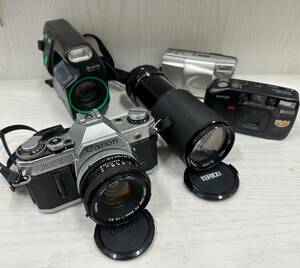 ◇A4179　Canon　AE-1　TEFNON　京セラ　SAMURAI　X3.0　オリンパス　リコー　カメラ　レンズ　おまとめ　動作未確認　ジャンク　保管品◇