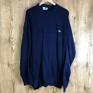 フランス製 70s VINTAGE LACOSTE ニット セーター メンズLサイズ 紺色 ネイビー 70年代 ラコステ フララコ ヴィンテージ 古着 e24033102