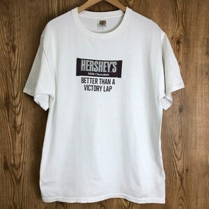 90s VINTAGE HERSHEY'S MILK CHOCOLATE ロゴ プリントTシャツ メンズL 90年代 ハーシーズ 企業T ヴィンテージ 古着 e24041504